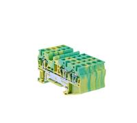 Borniers PE Din Rail, 10 pièces, connecteurs PE ST-4-TWIN, Type de traction de retour, conducteur de fil de terre à ressort à trois conducteurs