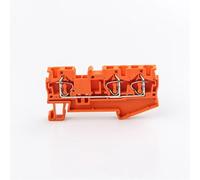 Borniers sur Rail Din ST-4-TWIN, connecteurs Orange, câblage électrique, Type de traction de retour, borniers à trois conducteurs, 10 pièces
