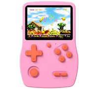 Bornkid Console de Jeu Portable 32 Bits pour Enfants, Écran IPS 3,0" avec 139 Jeux Vidéo HD Intégrés, Système de Jeu Électronique Rechargeable Portable, Cadeau Jouet pour Garçons et Filles (Rose)