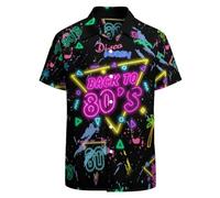 Bornore Chemise hawaïenne à manches courtes pour homme avec impression de dinosaure décontractée, boutonnée, pour une tenue de fête, costumes de plage amusants, 3XL