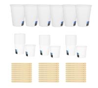 BORNOVA Lot de 2000 Gobelets en Carton (1000 x 120ml (4oz) + 1000 x 200ml (7oz)) avec Agitateurs - Biodégradables, Écologiques et Jetables pour Boissons Chaudes et Froides