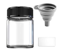 Boro 3.3 Lot de 8 flacons d'échantillons en verre à large goulot avec bouchon noir pour laboratoire, réactifs, thé, épices, herbes, médicaments, peinture, (37mm,30ml,8st)