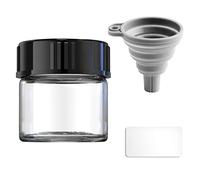 Boro 3.3 Lot de 8 flacons d'échantillons en verre à large goulot avec bouchon noir pour laboratoire, réactifs, thé en feuilles, épices, herbes, médicaments, peinture(30 mm, 10 ml)