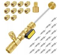 BOROCO Extracteur de noyau de valve en laiton R410a R22 Outil d'installation pour HVAC/AC, extracteur d'inserts de valve avec double taille SAE 1/4 et 5/16 ports de climatisation