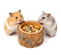 BOROCO Hamster Futternapf aus Apfelholz Kleintier Futterbehälter | Hamster Napf aus Apfelholz mit Dicker Wand Abriebfest Nagfest Geeignet für Hamster Chinchillas und Lgel