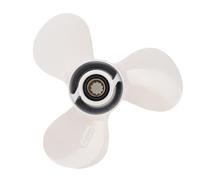 BOROCO Hélice de Bateau 9 7/8 X 10 1/2 F, 3 Pales de Rechange en Alliage D'aluminium pour Moteur Hors-Bord F25, avec 10 Dents Cannelées, Rotation à Droite