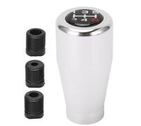 BOROCO Pommeau de levier de vitesse en aluminium 5 vitesses, robuste et fiable, montage universel pour la plupart des véhicules manuels, filetage M8 M10 M12, 3 adaptateurs inclus (Argent)