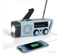 BOROCO Radio Solaire d’Urgence Radio à Manivelle Auto-alimentée Portable Météo AM/FM avec Batterie Rechargeable 2000mAh Poche LED SOS Recharge du Téléphone pour Randonnée et Camping d'hiver
