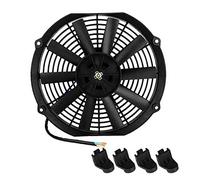 BOROCO Ventilateur de refroidissement universel pour moteur de voiture 12" 12 V 80 W - Accessoire de voiture - Lames droites - Ventilateur de refroidissement universel pour la plupart des voitures