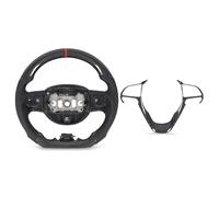 BOROCO Volant en Fibre de Carbone en Cuir perforé avec Bouton de Commande de Remplacement pour WK2 2014 - 2021