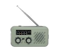 BOROCO XLN-297WB Radio Solaire d'urgence, à manivelle, Auto-alimentée, avec Lampe de Poche LED, Alarme SOS, AM/FM, météo Wind Up, pour Charge d'urgence de Smartphone, avec USB