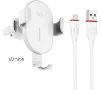 Borofone - support de voiture avec chargeur sans fil Qi 10W pour grille de pare-brise, blanc