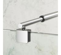 Boromal Barre de Support Rond pour Paroi de Douche - Stabilisateur pour Verre 8-10 mm - Acier Inoxydable 70-120 cm