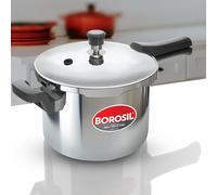 Borosil Autocuiseur Presto de 6,5 l en acier inoxydable de qualité alimentaire SS304 compatible cuisinière à gaz et induction Passe au lave-vaisselle