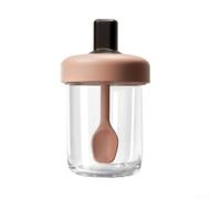 Borosilicate Glass Oat Cup 400ml Leak-Proof Spoon(pink)