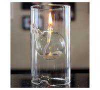 Borosilicate Includes Clear Glass Oil Light Suspended Large Size Hurricane Candle Holder Come with Wick and Oil Tube Sleeve Paraffin Lamp 7" 6" 11" 8" (Transparent,H：8.66 in)