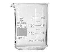 Borostar Bécher de forme basse (Boro 3.3) avec graduation et bec verseur, 250 ml