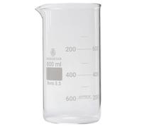 Borostar Bécher en verre borosilicaté 3.3, forme haute, 800 ml, avec graduation et bec verseur pour laboratoire
