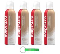 Borotalco Abbraccio Lot de 4 gels douche crémeux Parfum vanille doux avec formule gel - Se transforme en mousse 200 ml + porte-clés Beni Culinari