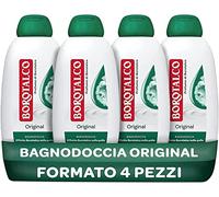Borotalco Bain de douche Original, Bain de corps au parfum de borotalque, Formule avec Agents Hydratants, Effet Borotalque sur la Cuir, Dermatologiquement testé, 4 flacons de 600 ml