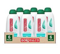 Borotalco Bain douche rafraîchissant effet talc sur la peau dermatologiquement testé parfum mousse blanche - 6 flacons de 600 ml
