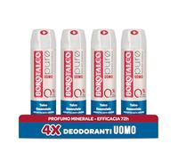 Borotalco, Déodorant Homme Pure Spray au Talc Essentiel Formule Sans Alcool ni Sels d'Aluminium Sec Anti-Odeurs 72h Efficacité Parfum Minéral - 4 Flacons de 150ml