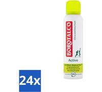 Borotalco - Déodorant Spray - Actif - Citrus & Lime Fresh - 0% Alcool - 150 ml - Advantage pack - 24 pièces