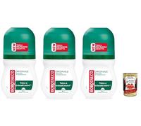 Borotalco déodorants roll-on Original,sur le sec d'origine, formule sans alcool avec un talc absolu, absorbe la sueur, le parfum Borotalco, 72h d'efficacité, 3x 50 ml + Italian Gourmet polpa 400g