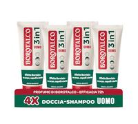 Borotalco, Gel douche corporel original pour une peau douce et veloutée, effet Borotalco sur la peau, idéal pour homme et femme, testé dermatologiquement, 4 flacons de 200 ml