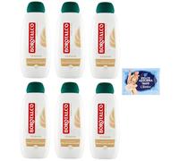 Borotalco Idratante Bagnodoccia Vaniglia e Avena Lot de 6 gels douche parfumés à la vanille et à l'avoine 450 ml + 1 sachet de talc Felce Azzurra 100 g