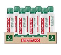 Borotalco Original Deo 48h Lot de 8 flacons de déodorant en spray de 150 ml | Avec cristaux actifs, extra sec, sans alcool, absorbe la transpiration, testé dermatologiquement