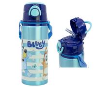 Borraccia En Aluminium Bluey Et Bingo 730ml Avec Paille Pour Enfants Isotherme