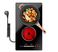 Borrallio Plaque Électrique 2 Feux - 3000W, 2 Zones (1200W & 1800W), Verrouillage Sécurité, Minuteur, Commande Tactile, Idéale Petites Cuisines & Camping-Cars, Encastrable & Pose Libre