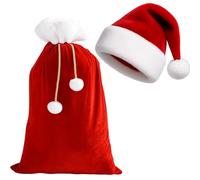 Borsa Di Babbo Natale Grand sac de Père Noël personnalisé, 70 x 50 cm, rouge avec flocons de neige, emballage cadeau festif