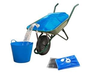 Borsa per acqua - Sacco per acqua - Capacità 80 L - Pieghevole con superficie antiscivolo - Serbatoio d'acqua per il giardino, il campeggio, abbeveratoio per animali, giardinaggio - 100x70 cm - Blu