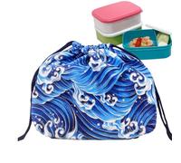 Borsa Per Il Pranzo dans les styles Giapponese - Pratica Borsa Per Il Pranzo Con Coulisse, Contenitore Portatile Per Snack | 11,8 x 7,87 Pollici, Portapranzo Riutilizzabile Per Viaggi Di Lavoro E
