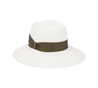 Borsalino - Chapeau de paille vert à large bord - Femme - Accessoires - Blanc - Taille: M