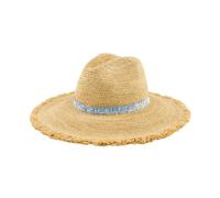 Borsalino - Chapeau en Raphia Crochet à Large Bord - Femme - Accessoires - Jaune - Taille: M