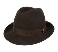 Borsalino Chapeau Georgio en Feutre Fedora Chapeau pour Homme (56 cm - Marron foncé)