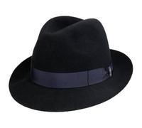 Borsalino Chapeau Georgio en Feutre Femme/Homme - Made in Italy de Film Fedora pour Homme avec Ruban Gros Grain Printemps-été - 61 cm Bleu foncé