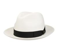 Borsalino Chapeau Panama Black Small Femme/Homme - Made in Ecuador Fedora de Plage avec Ruban Gros Grain Ete Printemps-ete - 59 cm Nature-Noir