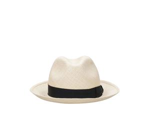 Borsalino - Chapeaux de Paille Panama avec Bandeau Contrastant - Homme - Accessoires - Beige - Taille: 59 CM