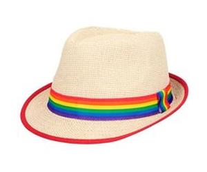 borsalino paille ruban arc-en-ciel lgbt adulte - boland 44634 Gris G