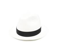 Borsalino - Ribbon Detail Straw Hat - Femme - Accessoires - Blanc - Taille: S
