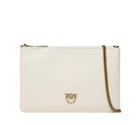 Pinko Flat Classic Vitello Seta, Sac Femmes, Z14q_Blanc Soie-Antique Gold, Taille Unique