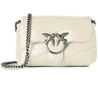 Pinko Love Baby Puff C Sheep Nappa, Sac Femmes, Z14o_Blanc Soie-Old Silver, Taille Unique