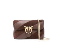 Pinko Love Classic Puff Sac à bandoulière en cuir et daim marron marron 27 x 18 x 11 cm avec chaîne en or antique