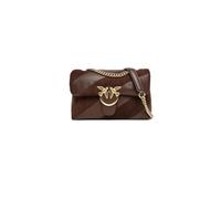 Pinko Love Classic Puff Sac à bandoulière en cuir et daim marron marron 27 x 18 x 11 cm avec chaîne en or antique