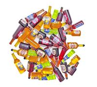 Borsgye Lot de 40 mini bouteilles de bière miniatures en résine, modèle de verre à vin, mélange de résine, simulation instantanée de scène, breloques en résine pour artisanat, scrapbooking, coque de