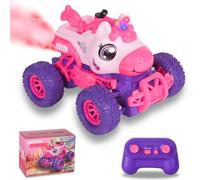 BORSTOYPRO Voiture télécommandée Licorne pour Enfant, Voitures Télécommandé Licorne Monster Truck pour Fille, RC Monstertruck Car avec lumière LED, Cadeau pour Garçon Enfant